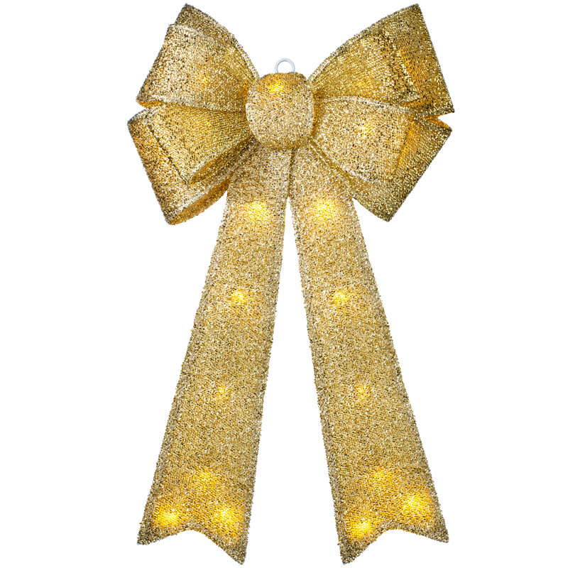 The Seasonal Aisle PreLit Christmas Bow Decoration with 25 Warm White LED Lights Wayfair.co.uk